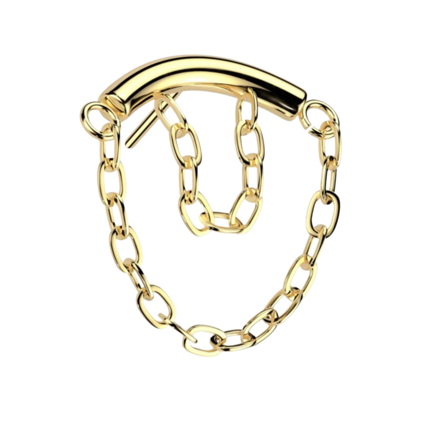 Titanium Threadless Double Chain Curved Bar Top