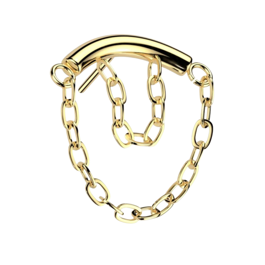 Titanium Threadless Double Chain Curved Bar Top