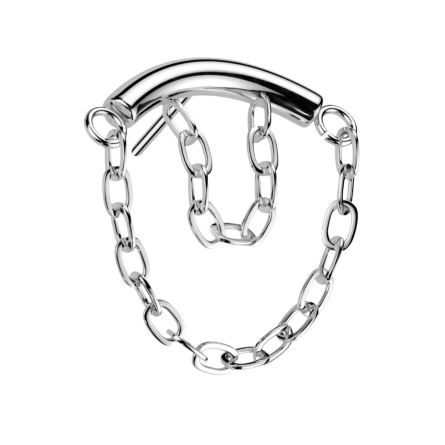 Titanium Threadless Double Chain Curved Bar Top