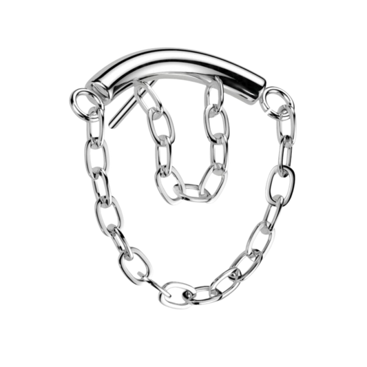 Titanium Threadless Double Chain Curved Bar Top