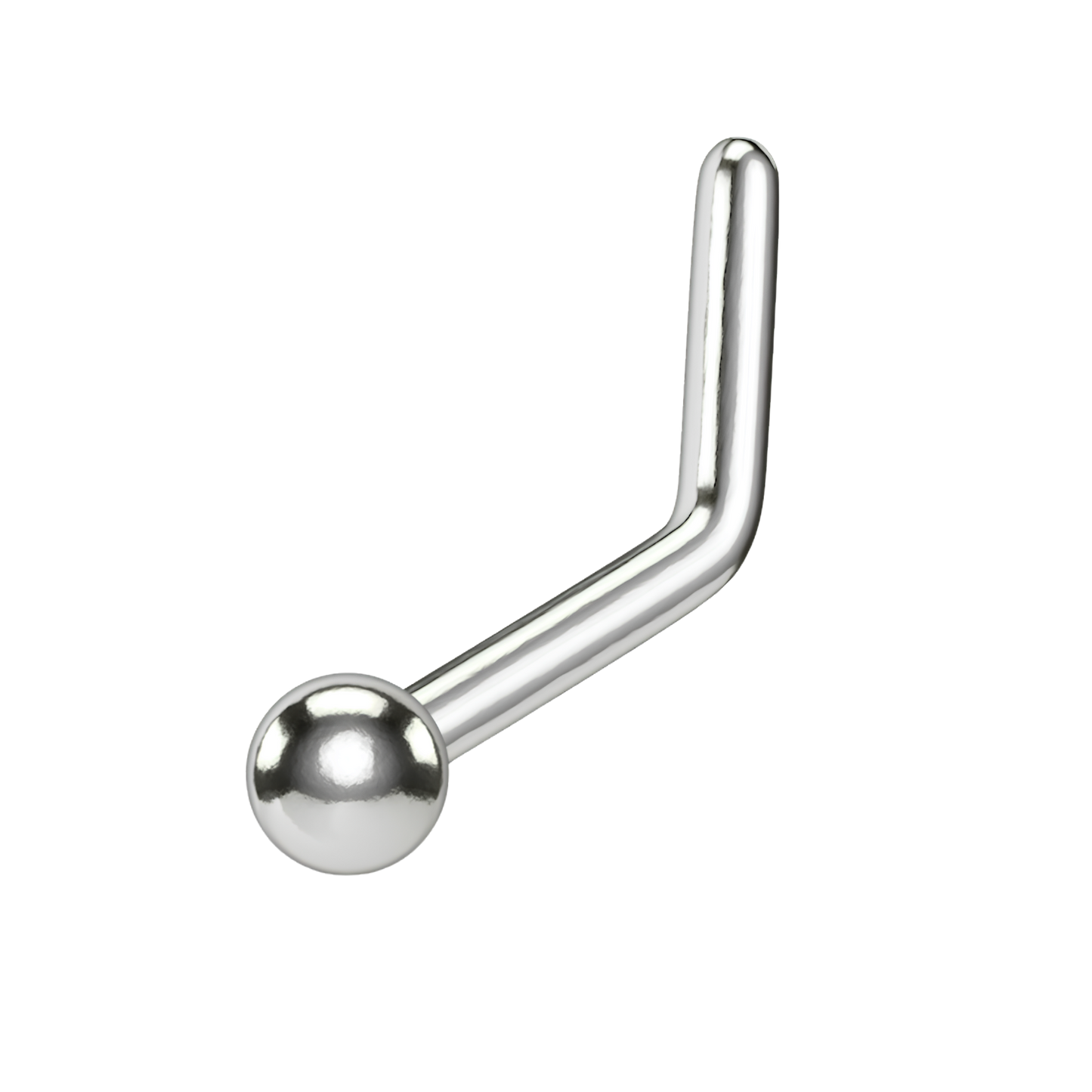 Titanium L Bend Ball, Dome, or Spike Top Nose Stud