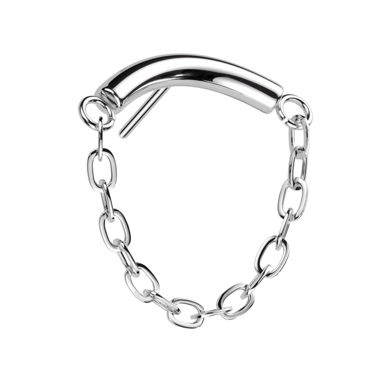 Titanium Threadless Chain Curved Bar Top