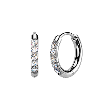Titanium Hoop Earrings with CZ